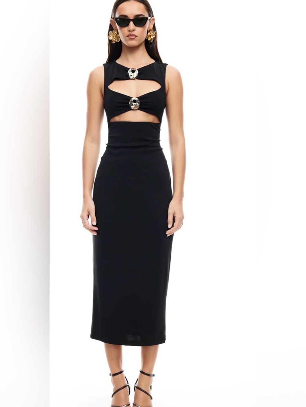 Lioness After Hours Cut Out Sleeveless Dress In Black Onyx